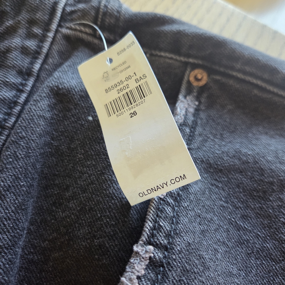 Old Navy Curvy Extra High-Waisted Wide-Leg Jeans Black Wash 26W NWT - Picture 6 of 10